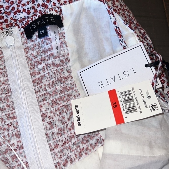 1.State Square Neck Sleeveless Tie Shoulder Ditsy Floral Romper- Sz XS NWT - Picture 6 of 7